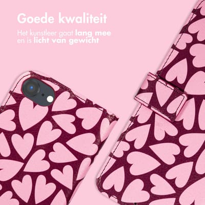 imoshion Hoesje - Geschikt voor Apple iPhone SE (2022) / SE (2020) / 8 / 7 / 6s / 6 - Design Bookcase smartphone - Hearty Blush