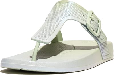 FitFlop FitFlop Iqushion Iridescent Adjustable Buckle Flip-Flops GROEN - Maat 38