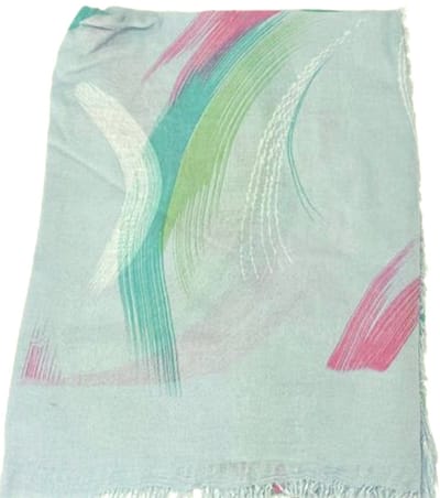 Lange Sjaal - 100% Bamboe - Print - (3801) Licht Mintgroen