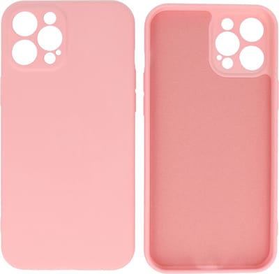 Hoesje Geschikt voor iPhone 12 Pro Max - 2.0mm Dikke Fashion Telefoonhoesje Backcover - Siliconen Hoesje - Roze