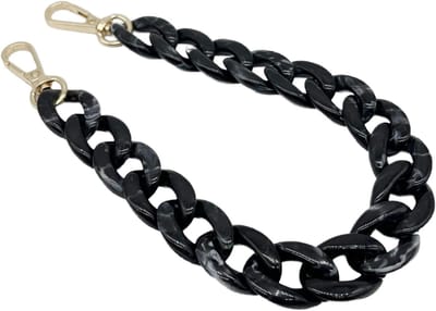 Acryl Ketting - Tas Accessoire - Tassen Maken - Afneembare Gespen - 60 cm - Zwart