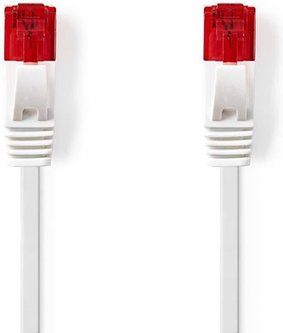 Nedis CAT6 Netwerkkabel - RJ45 Male - RJ45 Male - U/UTP - 3.00 m - Snagless - Plat - PVC - Wit - Envelop