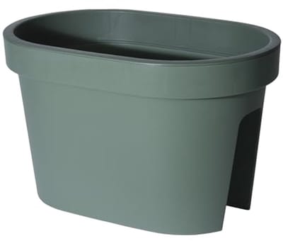 Ovale Balkonbloempot 40x26 cm - Bosgroen Plantenbak voor Leuningen