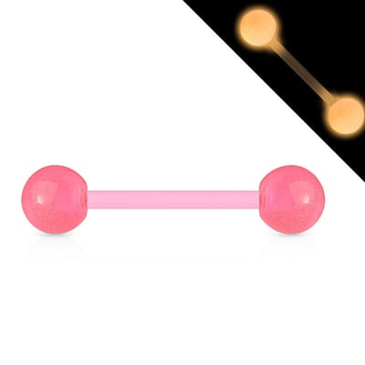 Piercing flexibele staaf glow in the dark roze - LMPiercings
