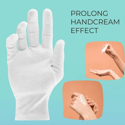 Katoenen Handschoenen voor Droge Huid en Eczeem - 2 Paar Moisturizing Nachtgloves - Maat 9"