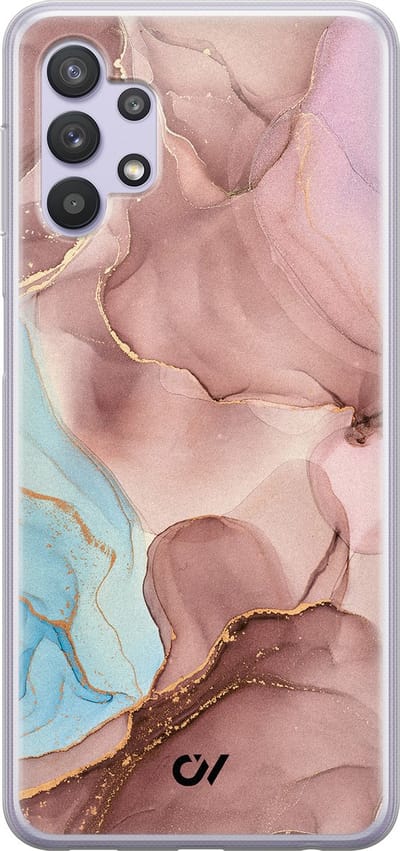Hoesje geschikt voor Samsung Galaxy A32 5G - Marble Clouds - - Roze - Soft Case Telefoonhoesje - TPU Back Cover - Casevibes