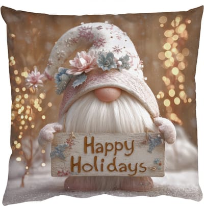 Sierkussens - Kussentjes Woonkamer - 50x50 cm - Kerst - Gnome - Bord - Kleurrijk