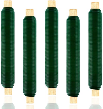 Bloemwikkeldraadset - 5 stuks, Groen, 35 m, 0,65 mm Dikte
