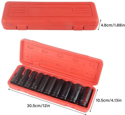 Dailygoods- Zeskantdoppen 10 x 1,2 inch - Steeksleutelset - Professionele kit - Chroom-vanadiumstaal - Opbergdoos - Voor snelle reparaties - Dopsleutelset