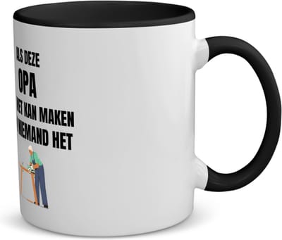 Akyol - als opa het niet kan maken dan kan niemand het koffiemok - theemok - zwart - Opa - vader - cadeautjes | opa cadeau | opa cadeautjes verjaardag | liefste opa | leuk kado om te geven - 350 ML inhoud