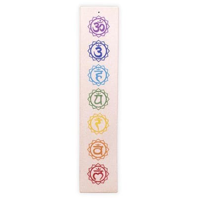 Yogi & Yogini Naturals - Wierookplankje Creme - Zandsteen Zeven Chakra's Langwerpig  25,5 x 5 cm