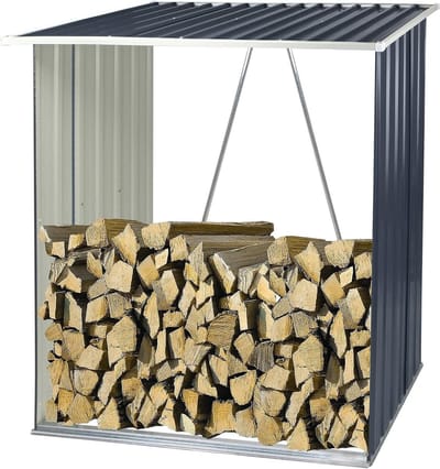 Haardhoutrek - Brandhout Houtopslag - Opslag Haardhout - Wandmontage - Niet gespecificeerd - Antraciet