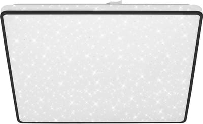 BRILONER - LED Plafonniére - plafondlamp met sterrenheme - ster decor - neutraal wit licht - 37x37x4.5 cm - zwart