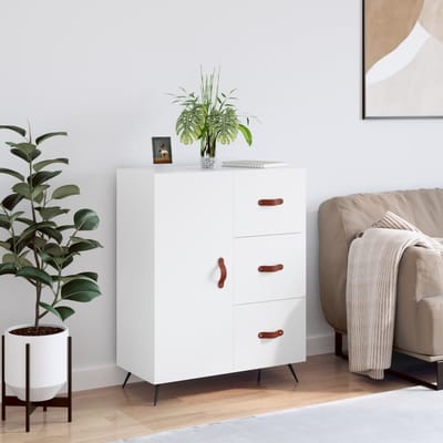 vidaXL - Dressoir - 69,5x34x90 - cm - bewerkt - hout - wit