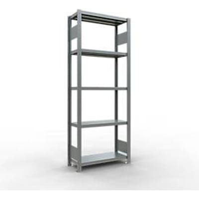 Schulte Lagertechnik MULTIplus 250 boutloos rekkensysteem, basisrek, lengte bout, 2000x750x300 mm, 5 legborden, gegalvaniseerd
