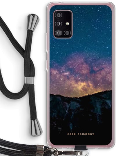 Case Company® - Hoesje met koord geschikt voor Samsung Galaxy A51 5G hoesje met Koord - Travel to space - Telefoonhoesje met Zwart Koord - Bescherming aan alle Kanten en Over de Schermrand