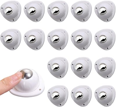 16 Stuks Meubelwielen met Bal voor Keukenapparatuur - Geluidsloze en Eenvoudige Installatie zonder Restanten
