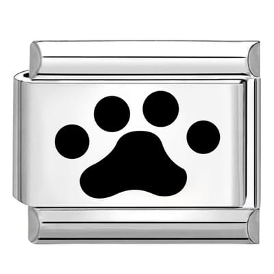 Quiges - Schakel - Bedel - 9mm - charms - Kleurrijk - Laser - Hondenpoot - Geschikt voor - armband - Schakelarmband - italy bedels armband