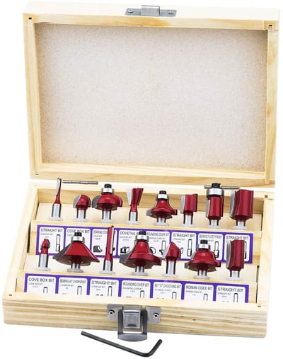 Dailygoody - Router Bits Set - 15-delige set - voor houtbewerking