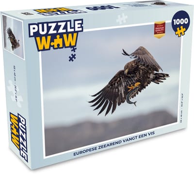 Puzzel Europese zeearend vangt een vis - Legpuzzel - Puzzel 1000 stukjes volwassenen