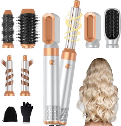 Haarstyler Set - Luchtstyler Krultang - Dagelijks Haar Stijlen - 6-in-1 Multifunctioneel - 1000 W - Wit