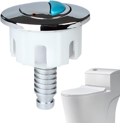 Toiletknop - Spoelknop - Water Besparen - Dubbele Drainage - 4.9 x 7.5 cm - Zilver