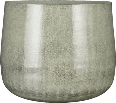 Mica Decorations Benson Bloempot - H32 x Ø37 cm - Metaal - Lichtgrijs