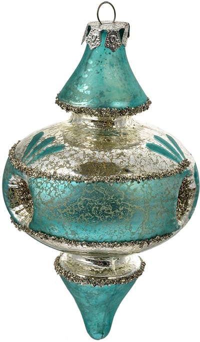 Clayre & Eef Kersthanger Ø 8x13 cm Blauw Glas