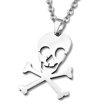Amanto Ketting Arend - 316L Staal - Doodshoofd - 29x41mm - 60cm
