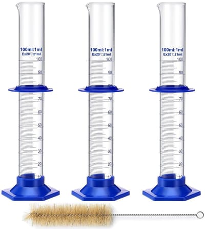Dailygoods- Gegradueerde Cilinder 100 ml - Maatbeker - Meetcilinder - Laboratoriumgereedschap - Nauwkeurig - Robuust Glas - Maatcilinder