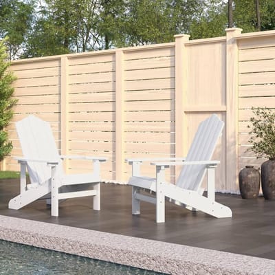 Tuinstoelen 2 Stuks - Buitenstoelen Zitting - Ontspannen Buiten - Weerbestendig HDPE Materiaal - 73x83x92 cm - Wit