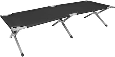 Opvouwbaar campingbed - Logeerbed - Kamperen en reizen - Aluminium frame lichtgewicht - 190 x 62 x 42 cm - Zwart