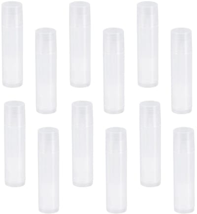 Dailygoods- Lippenstift Leeg - 25 Stuks - Polypropyleen - 5,5 ml - Draaimechanisme - Natuurlijke Caps - Wit - Lipbalsem