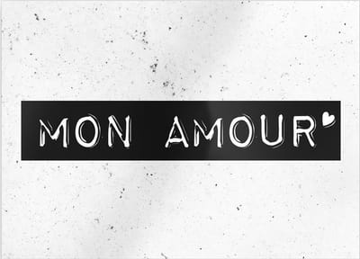 Paper Dreams Kaart Mon Amour 15 X 10,5 Cm Papier Zwart/wit