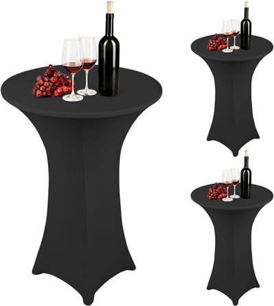 Dailygoods- Statafelhoezen 3 Stuks - Afwasbaar - Stretch - Versterkte Voet - Elastische Tafelkleden - Geschikt voor Tafel 80 cm - Kreukvrij oppervlak - Tafelkleed