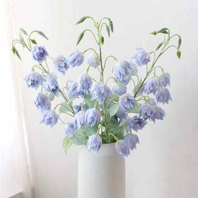 3 Stuks Kunstmatige Boshybell Zijde Bloemen voor Buiten - Nepplant voor Thuisdecoratie, Tafelcentrepiece en Kantooraccessoires (Lichtblauw)