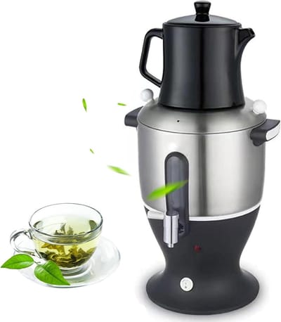 Elektrisch Theezetapparaat - Waterkoker Infuser - Thee Zetten - Dubbele Pot Ontwerp - 6L Capaciteit - Zilverkleurig