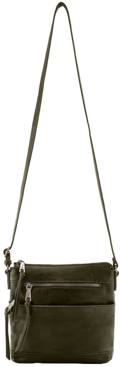 FREDsBRUDER Leren schoudertas My Old Friend Crossbag Khaki Green kaki