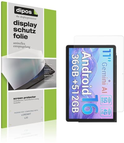 dipos – 2x Matte Beschermfolie geschikt voor LORDWIT L20 | Krasbestendige & antireflecterende Screenprotector Ultra-Thin