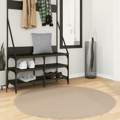 vidaXL - Vloerkleed - HUARTE - laagpolig - zacht - wasbaar - Ø - 120 - cm - zandkleurig