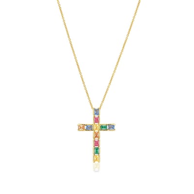 SIF JAKOBS JEWELLERY ROCCANOVA CROCE NECKLACE SJ-N2396-XCZ-YG