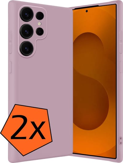 Hoes - 2 Stuks - Geschikt voor Samsung Galaxy S25 Ultra - Sterk & Shockproof - Case Siliconen - Back Cover - Telefoon Hoes - Lila