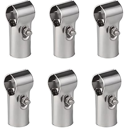 Eindrail T-klem RVS 32 mm - 6 Stuks met Schroeven en Moeren