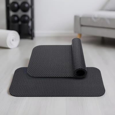 Fietsmat - Hometrainer mat - Vloer Beschermen - Anti-vibratie ontwerp - 65 x 30 cm - Zwart