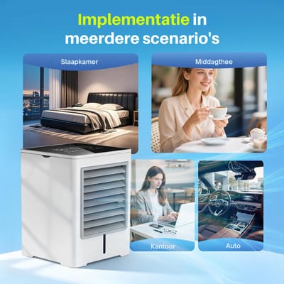 Mobiele Airco Zonder Afvoer - Mobiele Airco voor Slaapkamer - Luchtkoeler - Aircooler - 470ML - 3 Standen & Timer - 5V - Wit