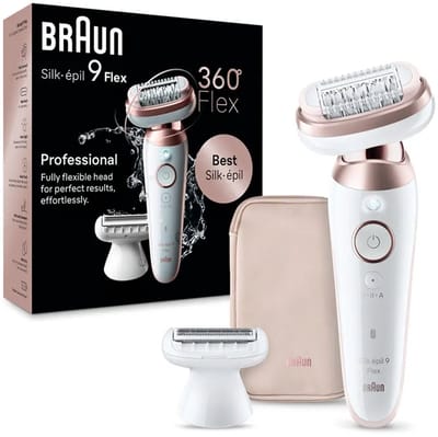 Braun Silk·épil 9 Flex - Epilator met Ladyshave opzetstuk - type 9-030 3D - Wit/Rose Titan