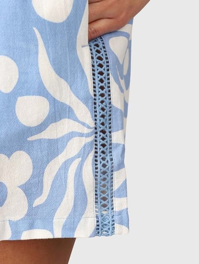 Brunotti - Candice-Swirl - Korte Broek Dames - 100% Katoen - Bluebell - L