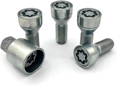 Velgenslot set - Wielsloten bouten - Diefstal voorkomen - Speciaal ontwerp - 4 stuks - Zilver