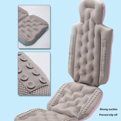 Dailygoody - Badkussen voor Het Hele Lichaam - Ergonomisch Ontwerp - Antislip - Pink - Verwijderbaar - Wasbaar - Badplezier voor Iedereen