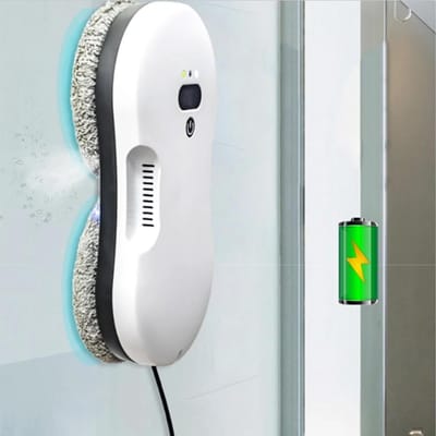 Elektrische Ruitenreiniger - Robot Ramenwasser - Automatisch Glas Poetsen - Met Waterstraal - 8cm Dik - Wit
